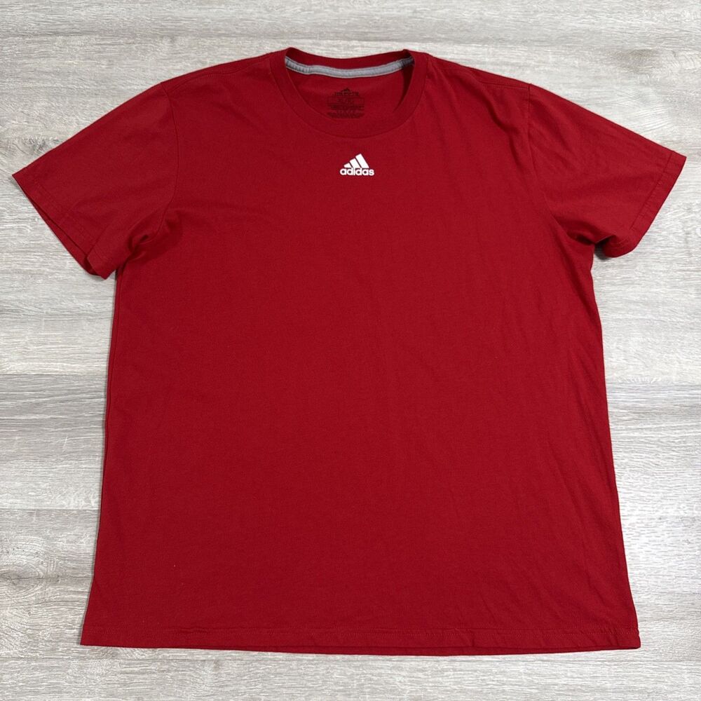 Adidas Shirt Men’s Red XL Climalite Performance Athletic Training Short Sleeve